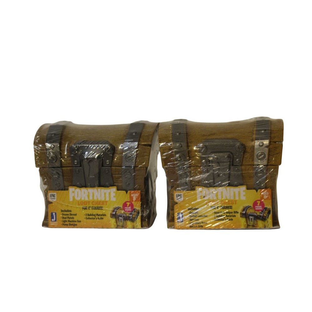 NWT Fortnite Loot Chest for 4" Figures LOT OF TWO (2) Stocking Stuffers Christm